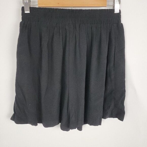 Zara High Waisted Mini Skort Black Viscose Tie Waist Size Small - Picture 2 of 3